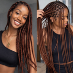 BeautyBuyGen × Queendom | Long Knotless Box Braid Full Lace Wig (Burgundy/Blonde)