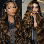 1B/30 Highlight Ombre Body Wave HD Lace Human Hair Wig - 30 Inches | BeautyBuyGen