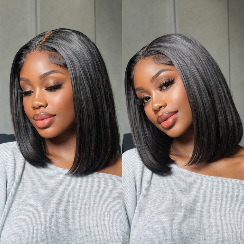 BeautyBuyGen × MOMO | Bone Straight HD Lace Bob Wig (12–14”)