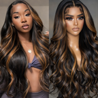 1B/30 Highlight Ombre Body Wave HD Lace Human Hair Wig - 30 Inches | BeautyBuyGen