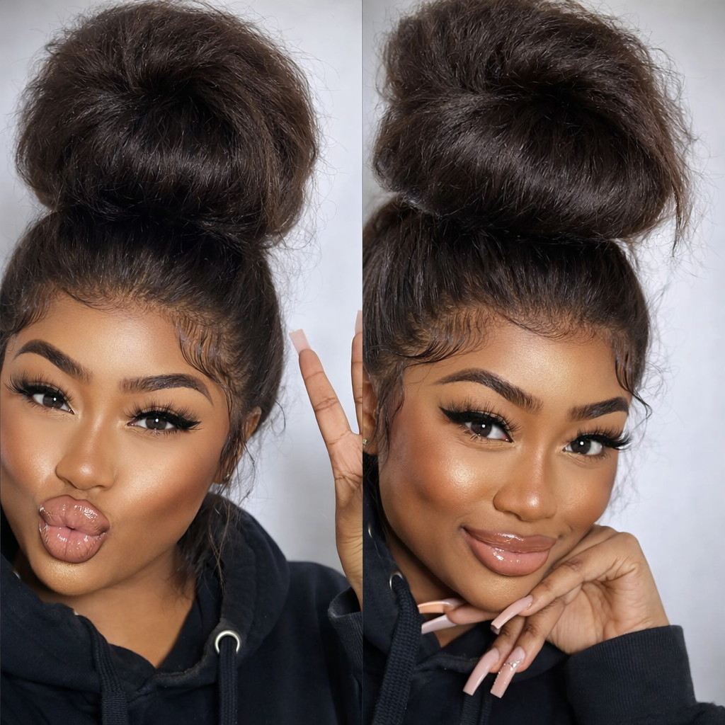 Kinky Straight 360 HD Lace Human Hair Wig - Full Lace - Pre-Plucked | BeautyBuyGen