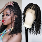 BeautyBuyGen × Alice Spring | Knotless Boho Box Braid Bob Full Lace Wig (Curly Ends)