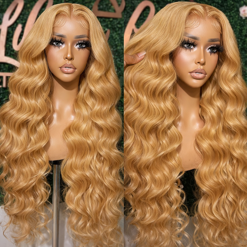 Honey Blonde Body Wave HD Lace Frontal Human Hair Wig - 27 - 34/36 Inches | BeautyBuyGen