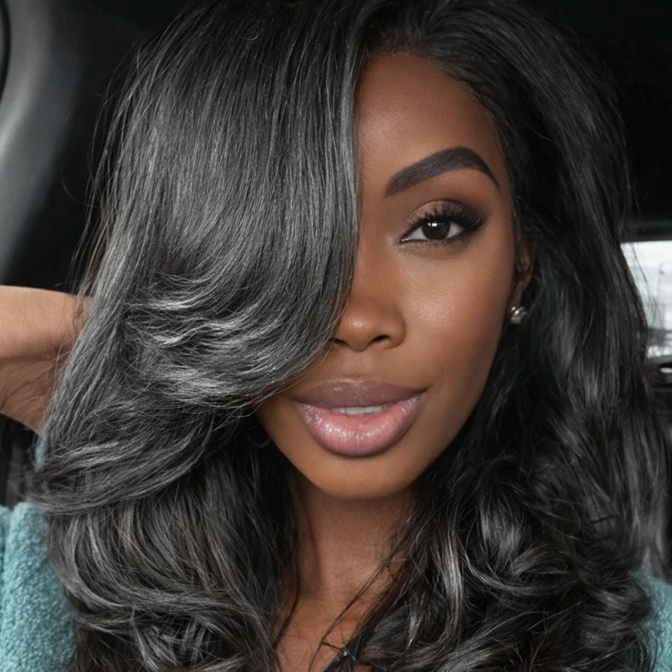 BeautyBuyGen × Sassoon BoB | Pepper Gray Body Wave HD Glueless Wear-and-Go Wig
