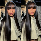 BeautyBuyGen × Nneka | 30” Bone Straight Glueless Bang Wig (3×1 Lace Part)