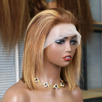 BeautyBuyGen × Duolux Hair | Brown/Blonde Highlight Straight HD Lace Bob Wig