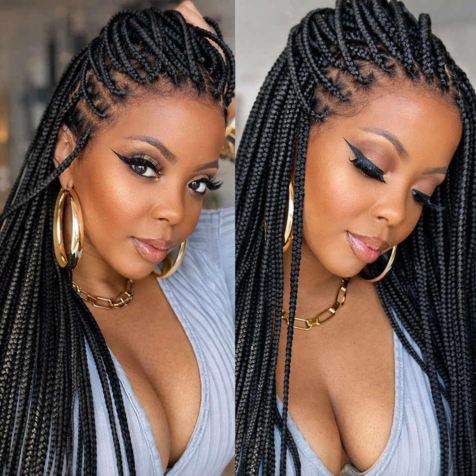 BeautyBuyGen × Queendom | Full-Lace Cornrow Braided Wig