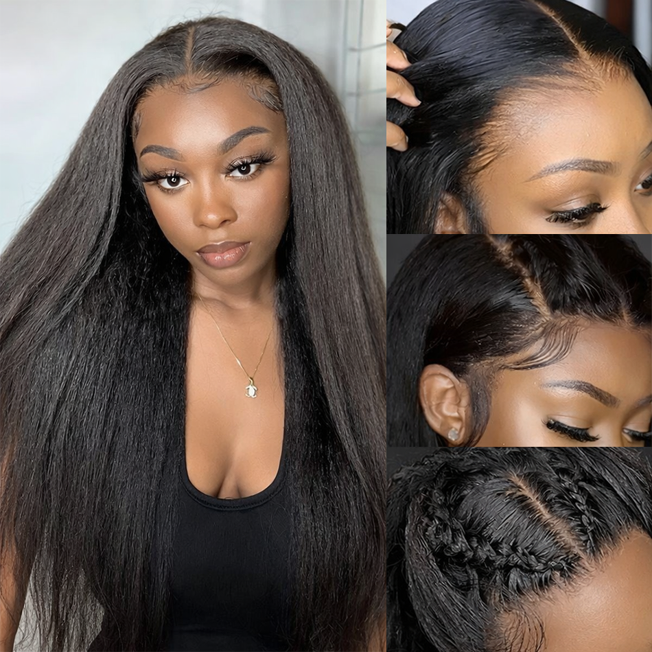 Kinky Straight 360 HD Lace Human Hair Wig - Full Lace - Pre-Plucked | BeautyBuyGen