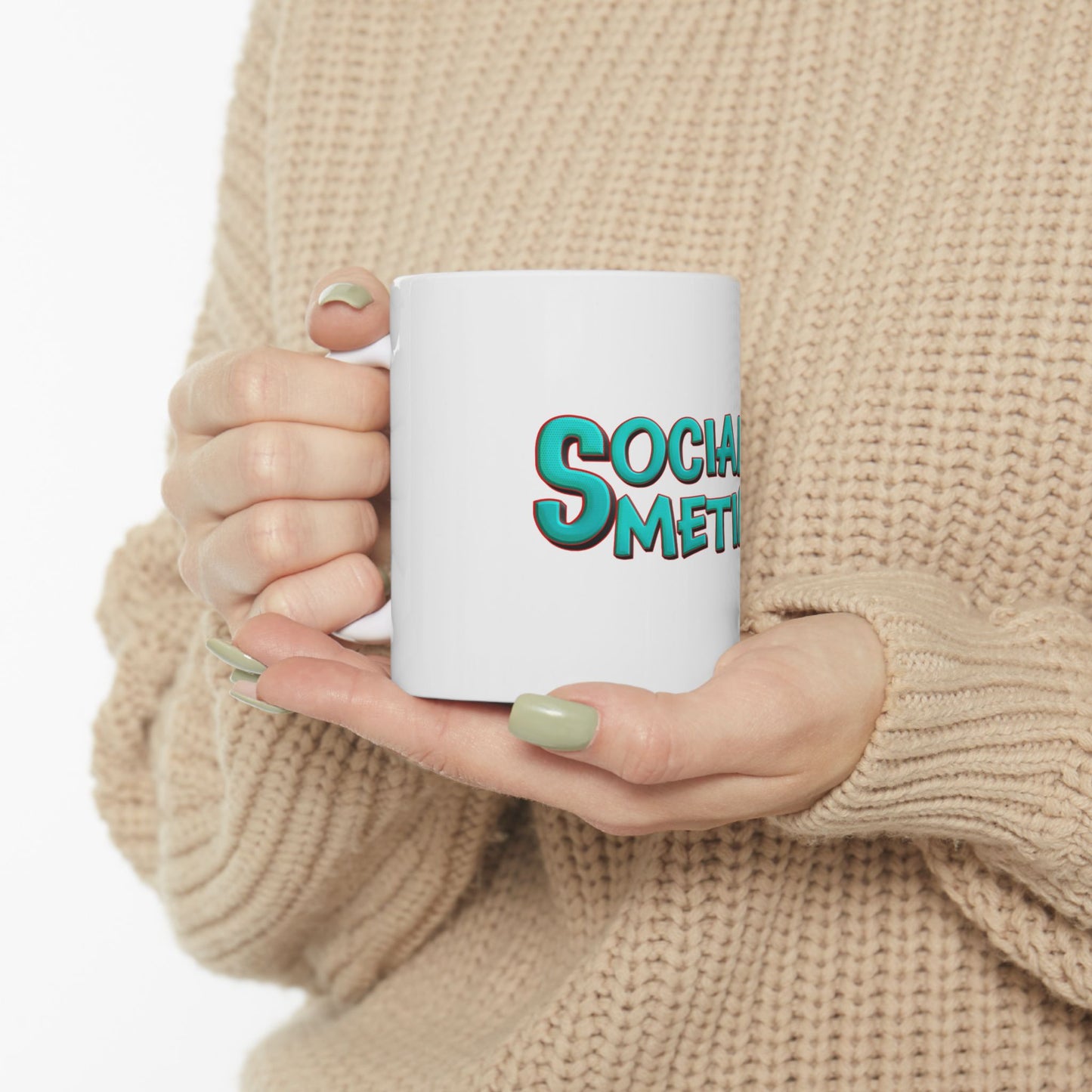 Premium Ceramic Social Sometimes Mug, (11oz, 15oz)