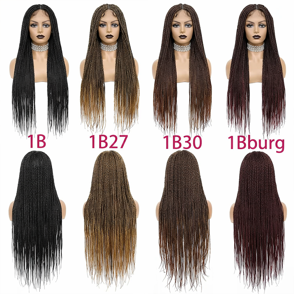 BeautyBuyGen × Queendom | Long Knotless Box Braid Full Lace Wig (Burgundy/Blonde)