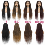 BeautyBuyGen × Queendom | Long Knotless Box Braid Full Lace Wig (Burgundy/Blonde)
