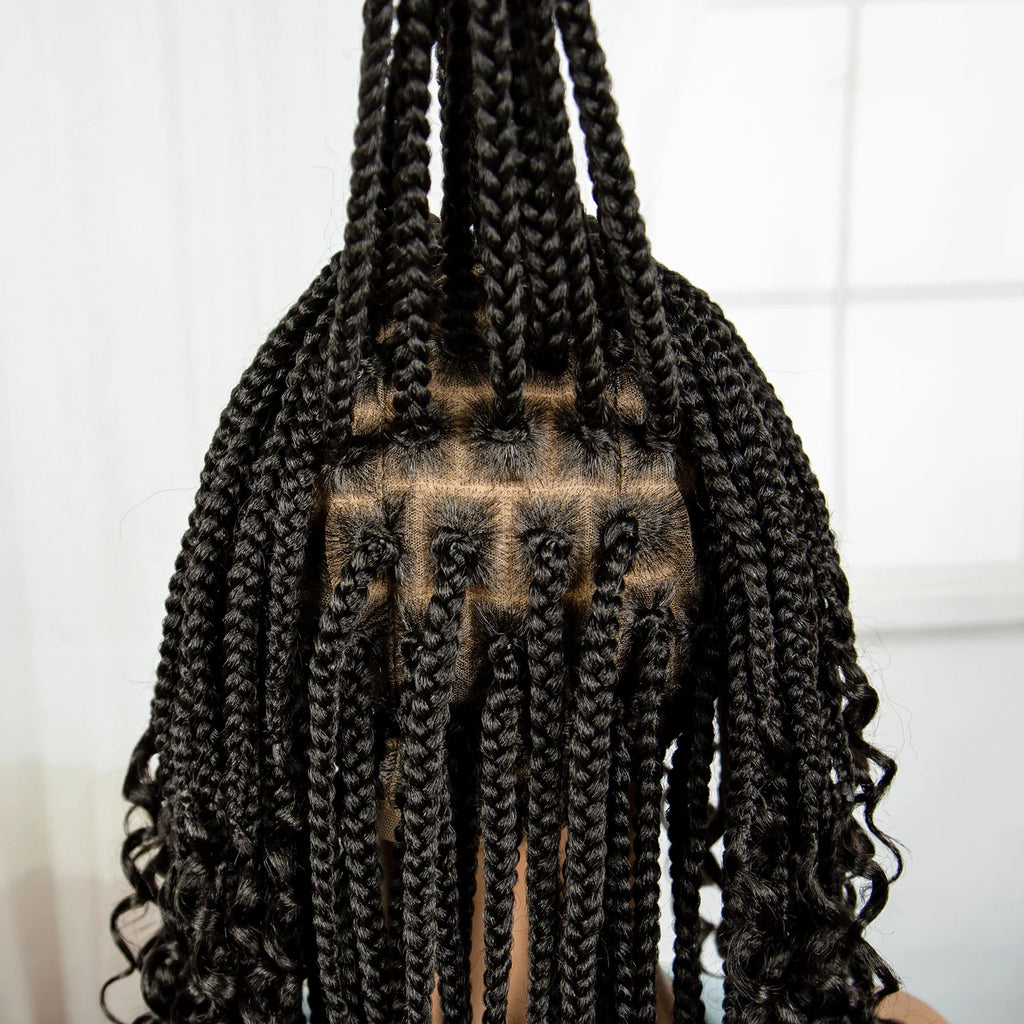 BeautyBuyGen × Alice Spring | Knotless Boho Box Braid Bob Full Lace Wig (Curly Ends)