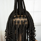 BeautyBuyGen × Alice Spring | Knotless Boho Box Braid Bob Full Lace Wig (Curly Ends)