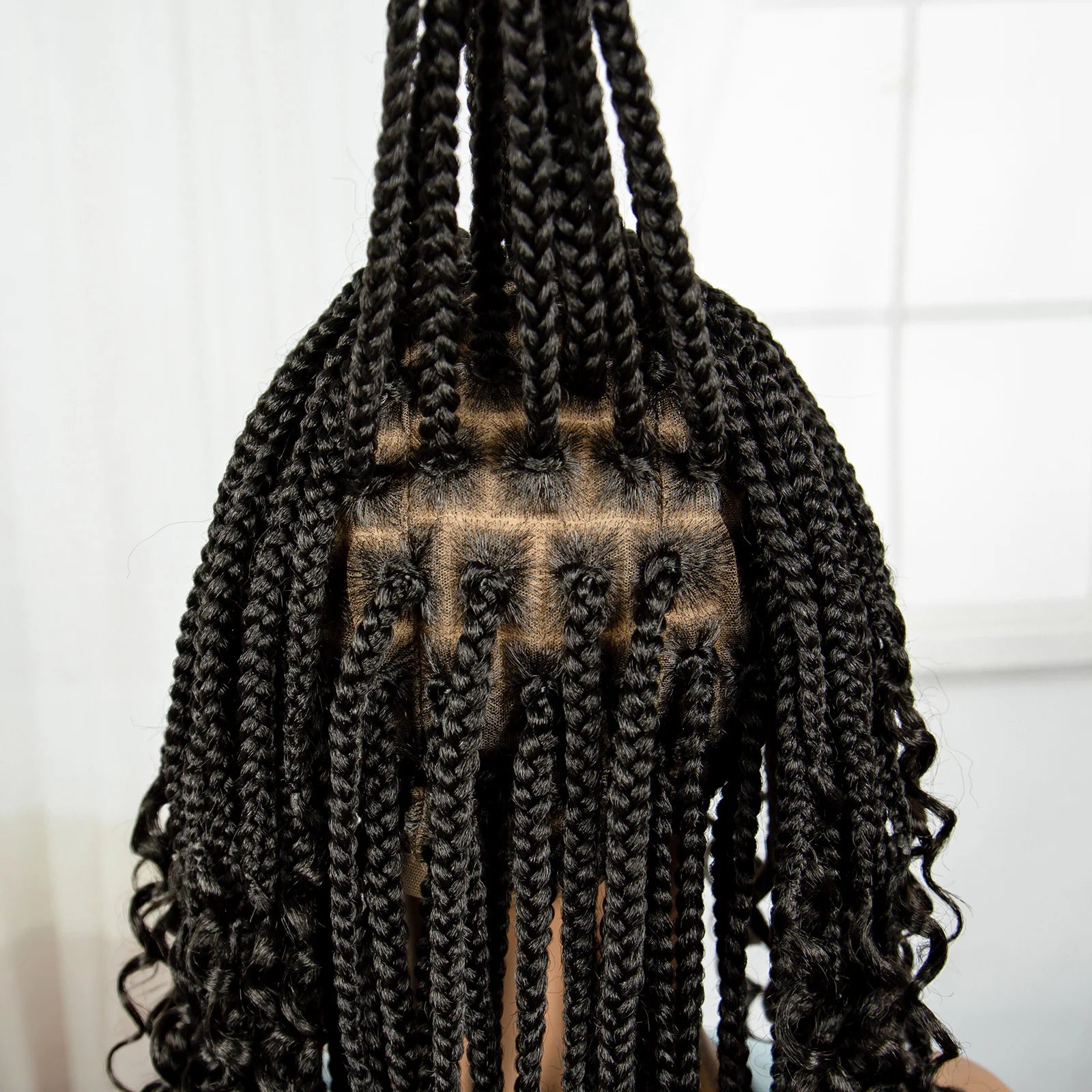 BeautyBuyGen × Alice Spring | Knotless Boho Box Braid Bob Full Lace Wig (Curly Ends)