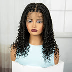 BeautyBuyGen × Alice Spring | Knotless Boho Box Braid Bob Full Lace Wig (Curly Ends)