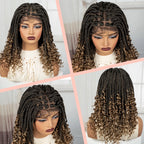 BeautyBuyGen × Alice Spring | Knotless Boho Box Braid Bob Full Lace Wig (Curly Ends)