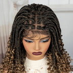 BeautyBuyGen × Alice Spring | Knotless Boho Box Braid Bob Full Lace Wig (Curly Ends)