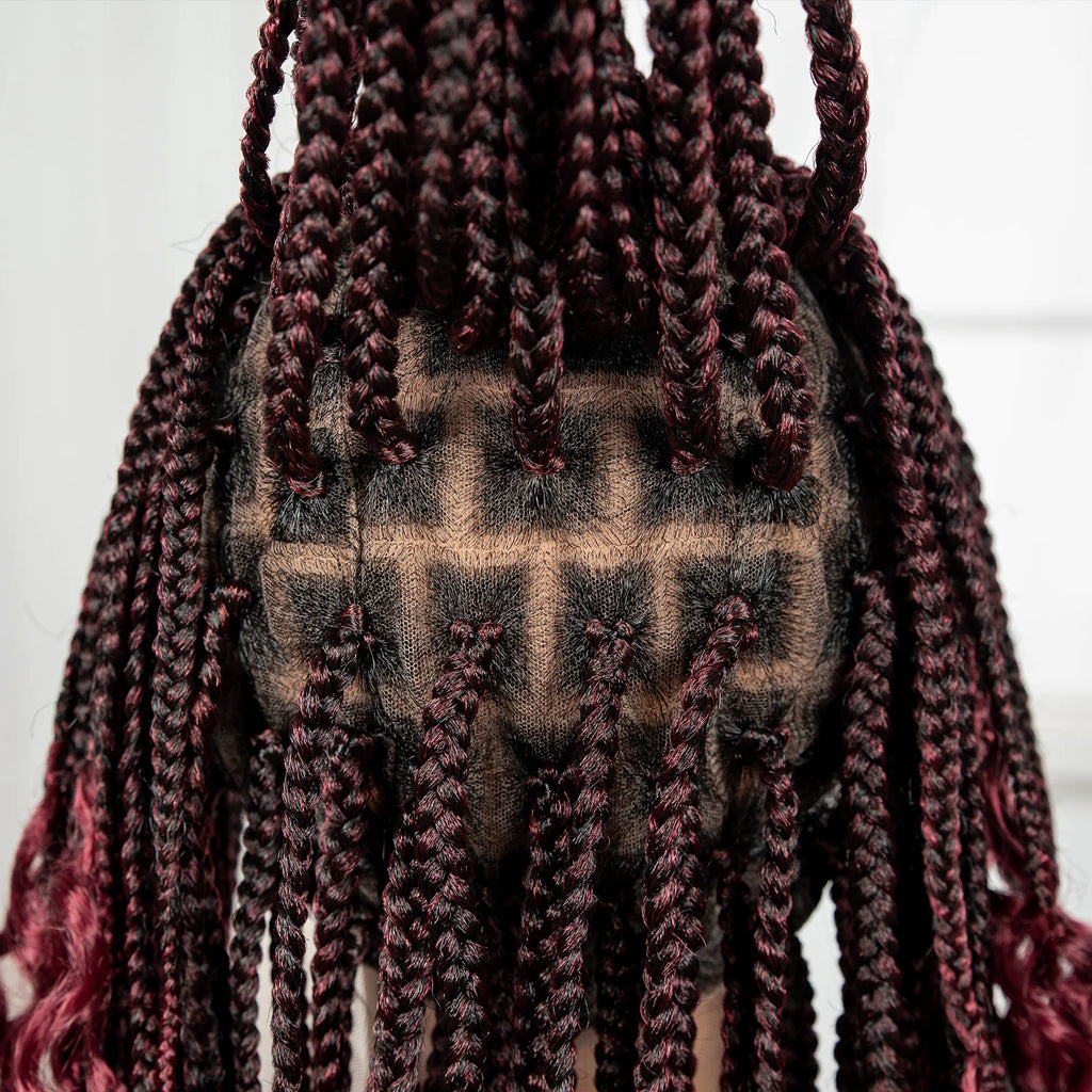 BeautyBuyGen × Alice Spring | Knotless Boho Box Braid Bob Full Lace Wig (Curly Ends)