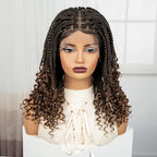 BeautyBuyGen × Alice Spring | Knotless Boho Box Braid Bob Full Lace Wig (Curly Ends)