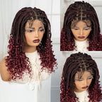 BeautyBuyGen × Alice Spring | Knotless Boho Box Braid Bob Full Lace Wig (Curly Ends)