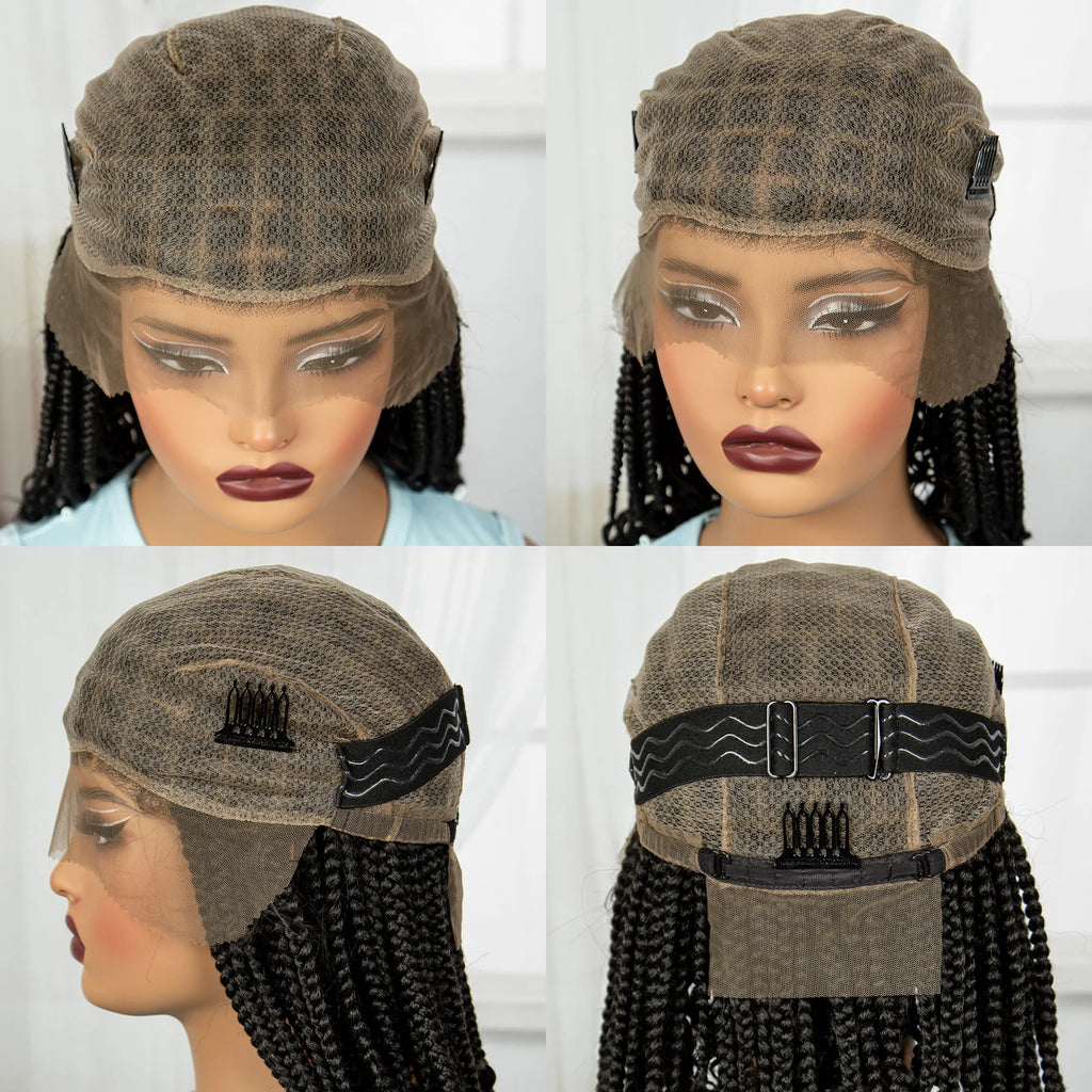 BeautyBuyGen × Alice Spring | Knotless Boho Box Braid Bob Full Lace Wig (Curly Ends)