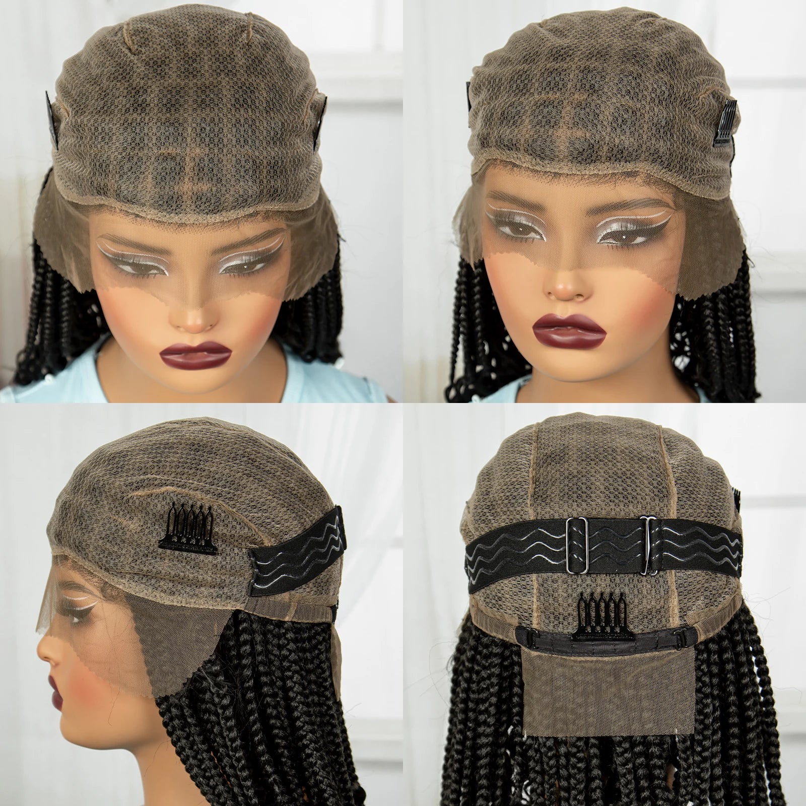 BeautyBuyGen × Alice Spring | Knotless Boho Box Braid Bob Full Lace Wig (Curly Ends)