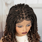 BeautyBuyGen × Alice Spring | Knotless Boho Box Braid Bob Full Lace Wig (Curly Ends)