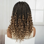 BeautyBuyGen × Alice Spring | Knotless Boho Box Braid Bob Full Lace Wig (Curly Ends)